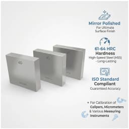 Gauge Block 1Pc, Accuracy ≤0.5μm, HSS Rectangular Calibration Block for Calipers, Micrometers & Measuring Tools Customizable
