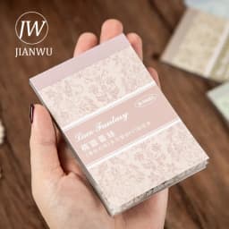 JIANWU 30 Sheets Lace Fantasy Series Black Ink and White Ink PET Stickers Book Creative DIY Decor Collage Journal Stationary