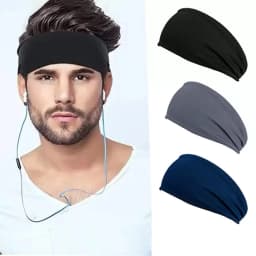 Elastic Wide Sports Headband For Yoga/Gym/Running - Sweat-Wicking Stretchy Turban Headwrap, Multiple Colors Available