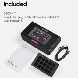 Ulanzi D200H D200 7 in 1 Stream Deck Controler Keyboard with 14 LCD Keys for OBS Live Youtube Content Creation Gaming Office