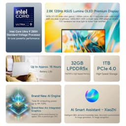 ASUS ZenBook 14 Laptop 14-inch Intel Core Ultra 9 285H 32GB 1TB/2TB 2.8K 120Hz OLED Notebook Computer