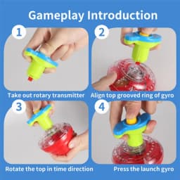 Simulation Conch Flashing Spinning Top Gyro Light Up Toy Kids LED Music Gyroscope Launcher Rotating Fun Birthday Party Favors