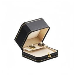 Customizable LOGO Vintage Octagonal Gold Text Storage Box Ring Earnail Bracelet Jewelry Packaging Case Collection Storage Box