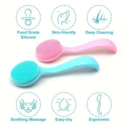 1/3/6Pcs Silicone Facial Cleansing Brushes Set - Gentle Exfoliating, Deep Cleaning, Makeup Remover, Blackhead Removal