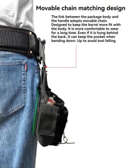 Tool Belt Bag Rotary Hang Up Quickly - Conversion Parts for DeWalt Tajima Universal Accessories
