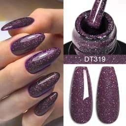 MEET ACROSS 7ml Glitter Sequins Thermal Gel Nail Polish 3 Layers Temperature Color Changing Semi Permanent UV Gel Varnish Nails