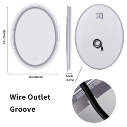 LUVODI Dual Illuminated Oval LED Mirror for Bathroom Shower Shaving,3 Color Temperature Options,Washroom Bedroom Makeup Mirror