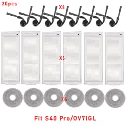 For Xiaomi S40 Pro/OV71GL / S40/OV81 Robot Vacuum Cleaner Consumables Hepa Filter Mop Cloth Main Side Brush Accessories Parts