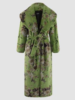 Nerazzurri Winter Stylish Elegant Long Multicolored Colorful Thick Warm Soft Fluffy Faux Fur Coat Women Luxury Designer Clothes