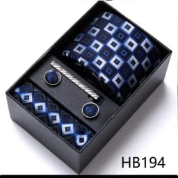 Top Grade Holiday Gift Box 7.5 CM Green Print Tie Pocket Squares Cufflink Set Gravatas Man Suit Accessories Fit Formal Party