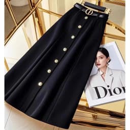 2026 Female High Waist Maxi Skirt Advanced Feeling Women A-word Long Skirts Spring Autumn Ladies Fashion Solid Color Maxi Skirt