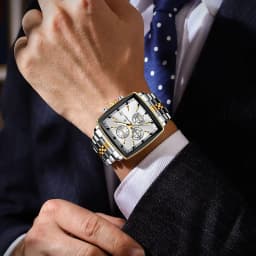 POEDAGAR Fashion Square Men Clock Luminous Waterproof Chronograph Date Men's Watches Stainless Steel Quartz Man Wristwatch Reloj