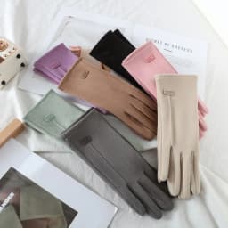 Autumn Winter Warm Plus Velvet Thicken Windproof Cold Proof Touch Screen Gloves For Women's Outdoor Sports Driving Mittens