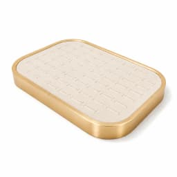 Pink Beige Gray Premium Metal Edge Inside Velvet Jewelry Tray Necklaces Rings Pendants Bracelets Storage and Display Tray