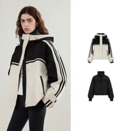 TOYOUTH Women's Short Down Jacket 2026 Winter New College Sporty Windproof Warm Liner Two Piece Set