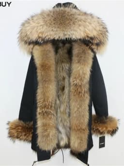 OFTBUY Winter Jacket Women Long Parka Real Fox Fur Coat Natural Raccoon Fur Collar Hood Thick Warm Streetwear Parkas New
