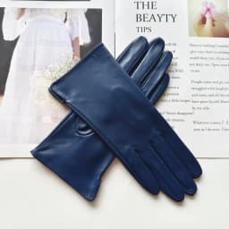 New Leather Gloves Women's Sheepskin Touch Screen Unlined Thin Fashion All-Match Solid Color Riding and Driving Gloves