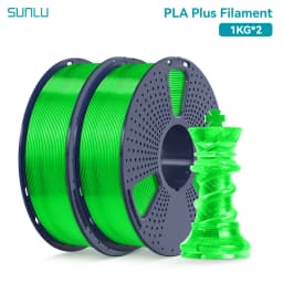SUNLU 2Roll PLA Plus/Clear Filament 1.75mm +/- 0.02 mm 1kg Spool (2.2lbs) Neatly Arranged No Knot Filament Fit Most FDM Printer