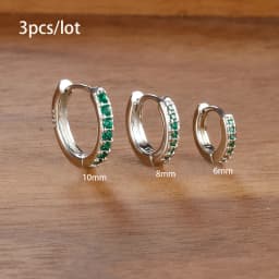 3 PCS/Set Simple Stainless Steel Crystal Small Hoop Earring Women Tiny Gold Color Cartilage Piercing Earring Minimalism Jewelry