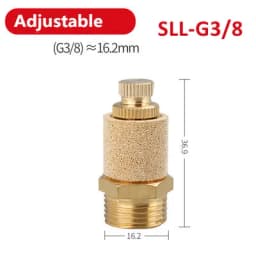 Pneumatic Exhaust Muffler Silencer M5 1/8 1/4 3/8 1/2 3/4 BSP Male Thread For Air Noise Brass Adjustable Long Short BSL SLM SLL