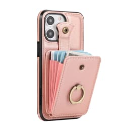 For iPhone 18/17e/16/15/14 Pro Max Plus Case Wallet with Card Holder, 360°Rotation Finger Ring Holder Kickstand, RFID Blocking