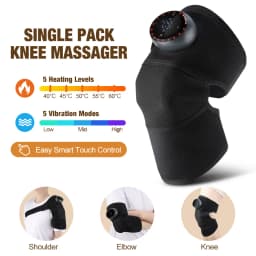 Electric Heating Pad Knee Massager 3 in 1 Joint Care Brace Shoulder Elbow Protector Cordless Leg Massage Belt Adjust Tempreture