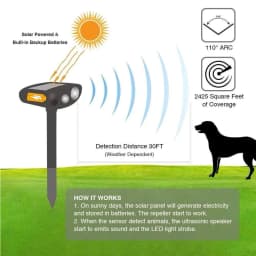Solar Outdoor Cat Squirrel with Motion Sensor Ultrasonic Animal Repeller Animal Device for Farm Protection
