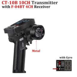 HotRC CT-10B 10CH Transmitter Color Screen Metal/Plastic Handwheel Remote Control 4/6/8/10CH Gyro Receiver for RC Car Truck Boat