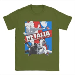 Hetalia Axis Powers T-Shirt for Men Creative Cotton Tee Shirt Crew Neck Short Sleeve T Shirts Printed Clothes