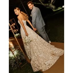 Customized Off The Shoulder Luxury Sequined Lace A Line Wedding Dresses Strapless Vintage Boho Bridal vestidos de novia