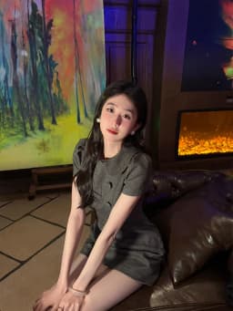 Spring New Style Korean Pure Color Waist-Cinched A-Line Dress Double-Breasted Doll Collar Plaid Woolen Dress for Women