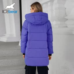 ICEbear Women's Winter Padded Jacket 2024 Hooded Zipper Warm Stylish Coat GWD3781I
