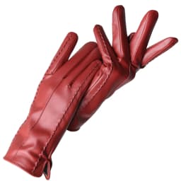 White Leather Women's Gloves, Genuine Leather, Cotton Lining Warm, Fashion Leather Gloves, Warm Winter Gloves -2226