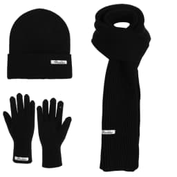 Winter Outdoor Warm Ear Protection Head Cap. European Style, Simple and Versatile. Knitted Wool Hat, Gloves and Scarf Set.