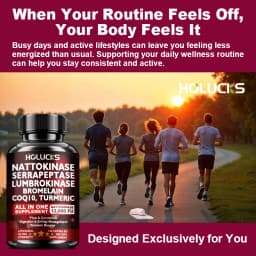 Nattokinase Capsules, with Serrapeptase, Lumbrokinase, Support Inflammation Reduction, Digestion & Circulation for Daily Use
