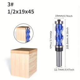 Carbide Milling Cutter 12mm 1/2" Shank Flush Carbide End Mill Solid Spiral Double Bearing CNC Router Machine Bit For Wood