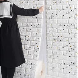 70cm*2m 3D Soft Foam Brick Wallpaper Sticker Roll DIY Self Adhesive Living Room Home Kitchen Bathroom Decorative Wall Paper