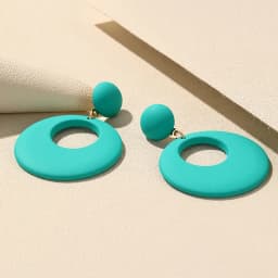New Trendy Big Acrylic Resin Dangle Earrings For Women Long Geometric Round Hanging Drop Earring for Grils Travel Korean Jewelry