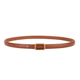 New Thin Genuine Leather Belt for Women Stylish Waist Accessory with Metal Square Buckle Perfect for Dresses Jeans