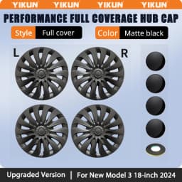 4PCS HubCap for New Tesla Model 3 Highland 2024 Performance Replacement 18 Inch Wheel Cap Automobile Full Rim Cover Accessories