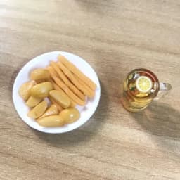1/6 Scale Dollhouse Miniature Pizza Chicken Fried Chips Juice Mini Fast Food for Blyth BJD Doll House Kitchen Play Accessories