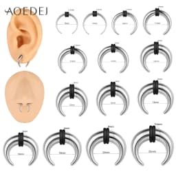 AOEDEJ 1 Piece Punk Stainless Steel Nose Ring 8-25mm Horseshoe Shape Septum Rings Nose Studs Earring Men Body Piercing Jewelry