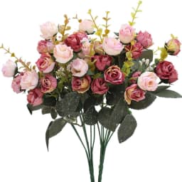 7 Forks 21 Heads Artificial Flower Silk Rose High Quality Christmas Wreath Wedding Bouquet Home Arrangement Vase Bridal Bouquets