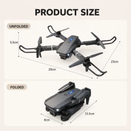 ZNLYRION E88 PRO Foldable RC Drone 8K Dual Camera WiFi FPV Quadcopter with Optical Flow Hovering 360° Flip One Key Takeoff Altitude Hold Remote Control Drone with Carrying Case for Beginners