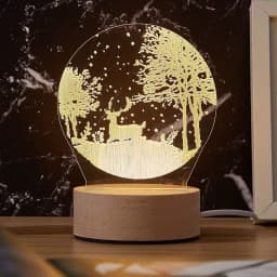 3D Acrylic LED Night Lamp USB Plug-Bedside Accent for Birthday Celebrations & Family Home Decor