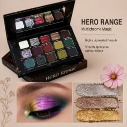 15 Colors Goth Eyeshadow Palette Matte Shimmer Glitter High Pigment Waterproof Halloween Smoky Eye Makeup