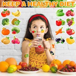 500 Pcs / roll 2.5cm Fruits and Vegetables Shaped Waterproof Sticker Sealing Sticker Decorative Sticker Label