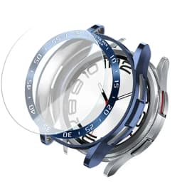 Tempered Glass+Bezel+Case For Samsung Galaxy Watch 6 Classic 43mm 47mm Cover TPU Bumper All-Around Protector Clear Screen Bezels