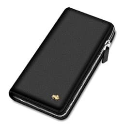 BISON DENIM Genuine Cowskin Leather Long Wallet RFID Blocking Clutch Bag Wallet Card Holder Coin Purse Zipper Male Long Wallets