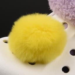Single Sale Real Fur Pompom Fluffy Shoe Charms Multi-color Plush Ball Shoes Accessories Boys Girls Garden Sandals Decorations